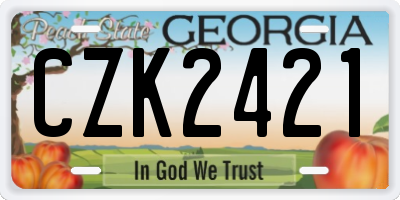 GA license plate CZK2421