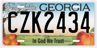 GA license plate CZK2434
