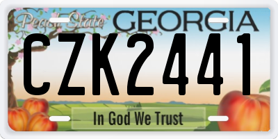 GA license plate CZK2441