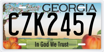 GA license plate CZK2457
