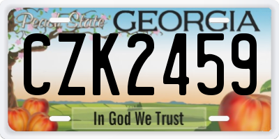 GA license plate CZK2459