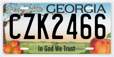 GA license plate CZK2466