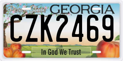 GA license plate CZK2469