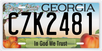GA license plate CZK2481