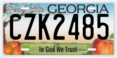 GA license plate CZK2485