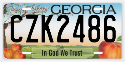 GA license plate CZK2486