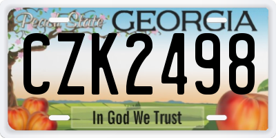 GA license plate CZK2498