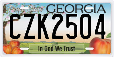 GA license plate CZK2504