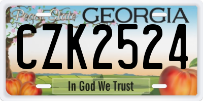 GA license plate CZK2524