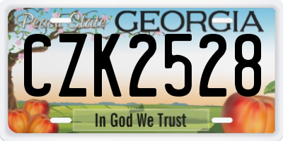 GA license plate CZK2528