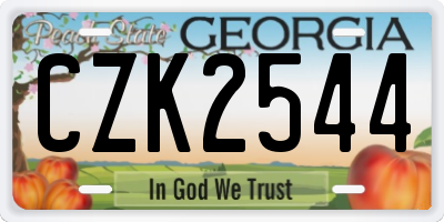 GA license plate CZK2544
