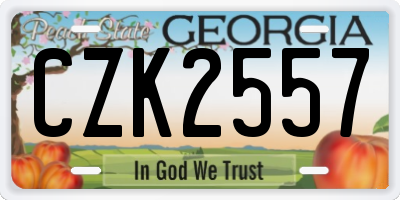 GA license plate CZK2557