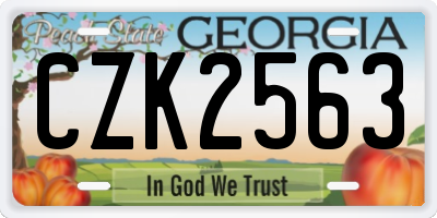 GA license plate CZK2563
