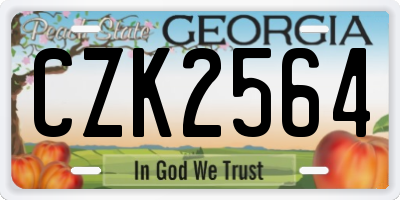 GA license plate CZK2564