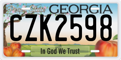 GA license plate CZK2598