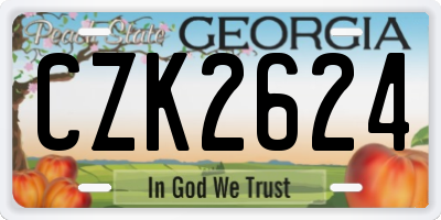 GA license plate CZK2624