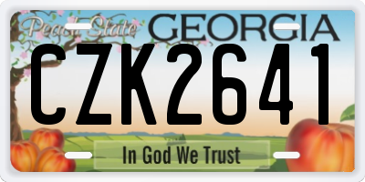 GA license plate CZK2641