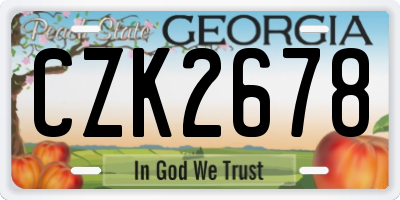 GA license plate CZK2678