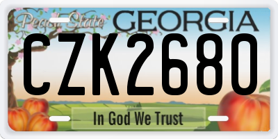 GA license plate CZK2680