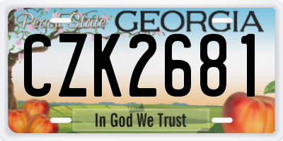 GA license plate CZK2681