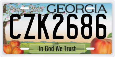 GA license plate CZK2686