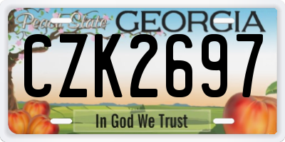 GA license plate CZK2697