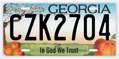 GA license plate CZK2704