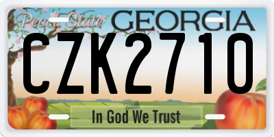 GA license plate CZK2710