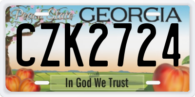 GA license plate CZK2724