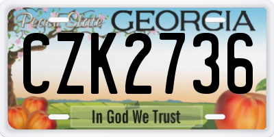 GA license plate CZK2736