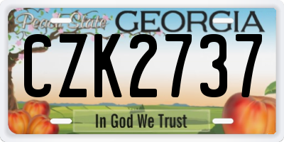 GA license plate CZK2737