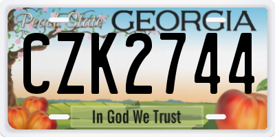 GA license plate CZK2744