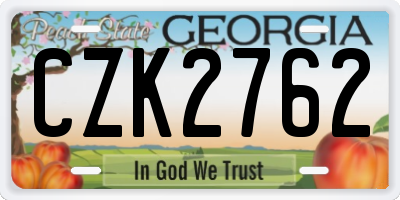 GA license plate CZK2762
