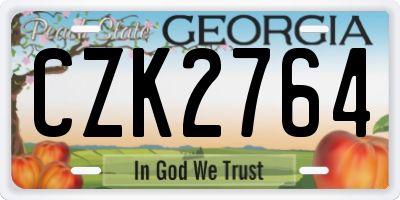 GA license plate CZK2764
