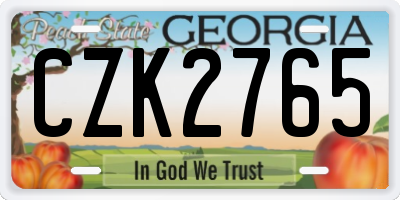 GA license plate CZK2765