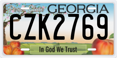 GA license plate CZK2769