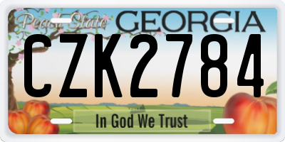 GA license plate CZK2784