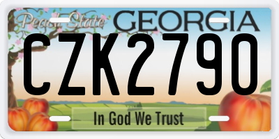 GA license plate CZK2790