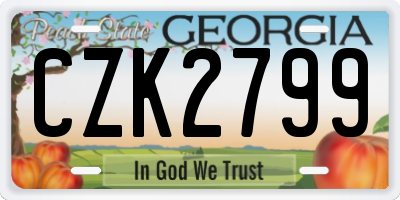 GA license plate CZK2799
