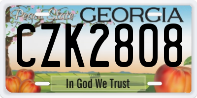 GA license plate CZK2808