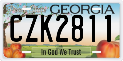 GA license plate CZK2811