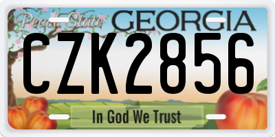 GA license plate CZK2856