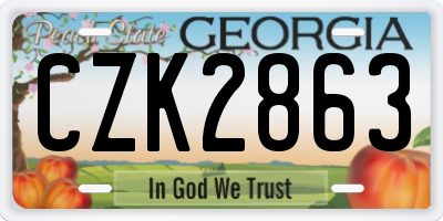 GA license plate CZK2863