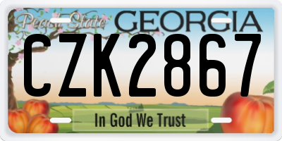 GA license plate CZK2867