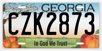 GA license plate CZK2873