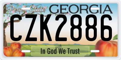 GA license plate CZK2886