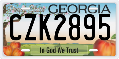 GA license plate CZK2895