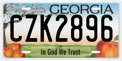 GA license plate CZK2896
