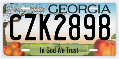 GA license plate CZK2898