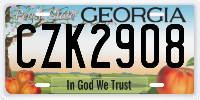 GA license plate CZK2908